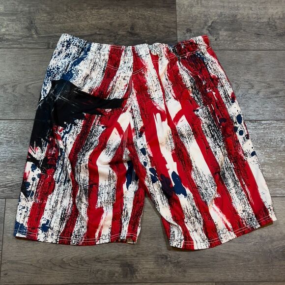 MMA Elite Shorts Inkblot Gym Fighting Stretch Drawstring Pockets Logo Mens XL - Picture 6 of 8